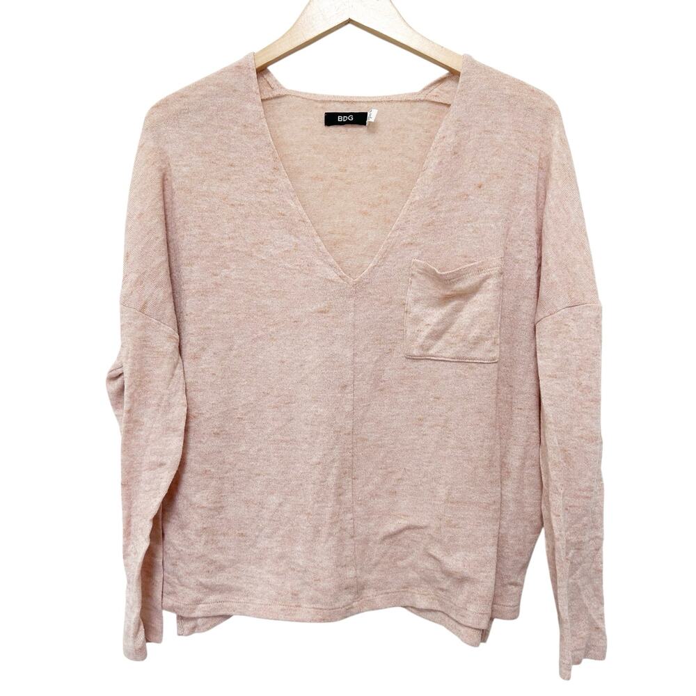 Urban Outfitters BDG Light Pink Long Sleeve Pocket Shirt Sz S